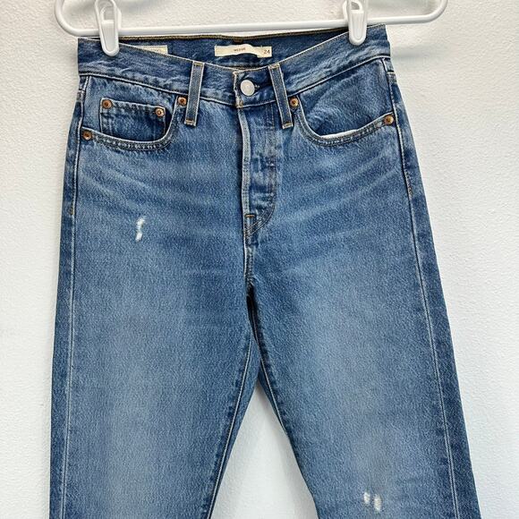 Levi's Wedgie Fit Ankle Jeans Premium Denim Size 24 - Picture 4 of 16